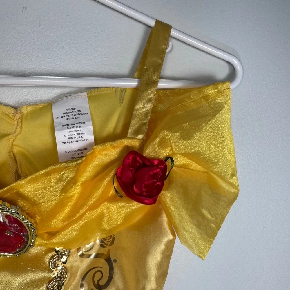 Disney Belle Beauty & the Beast Princess Costume Majestic Dress 4-6X Roses Gold